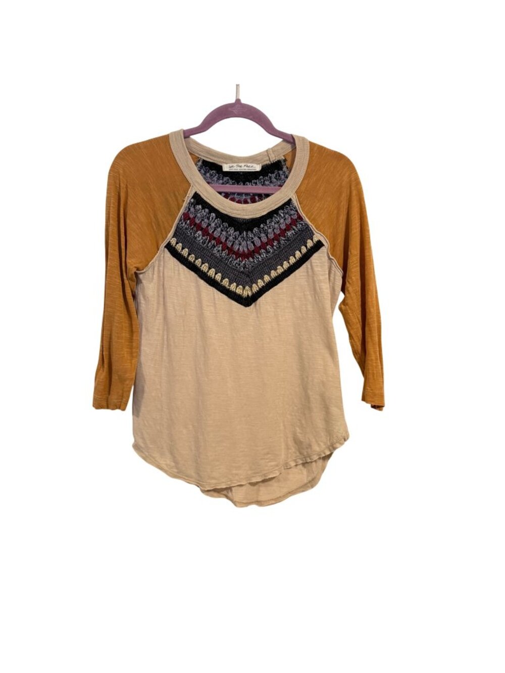 Free People Spring Bound Crochet Accent Top Size XS
